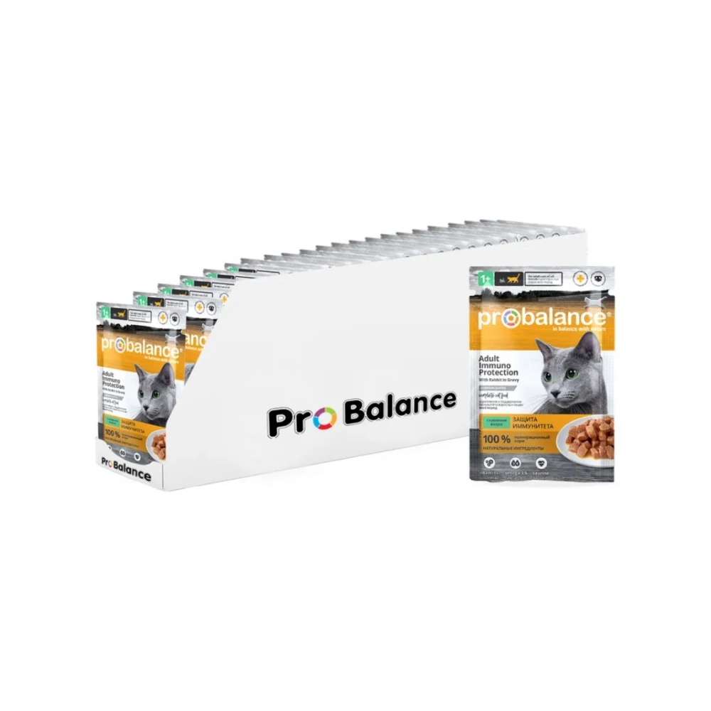 Корм Probalance Immuno Protection кусочки в соусе кролик 85 г 28 шт 4640011980821