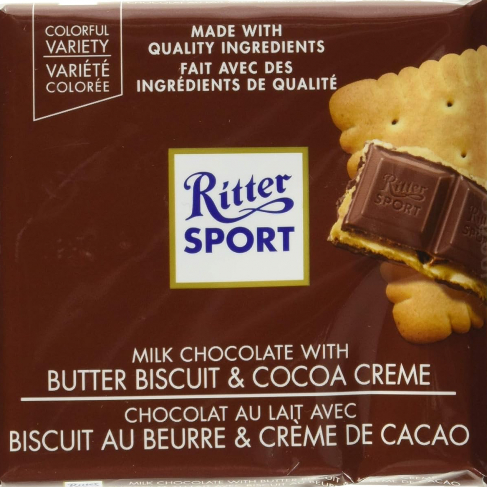 Ritter Sport, Chocolate con Leche y Galleta de Mantequilla