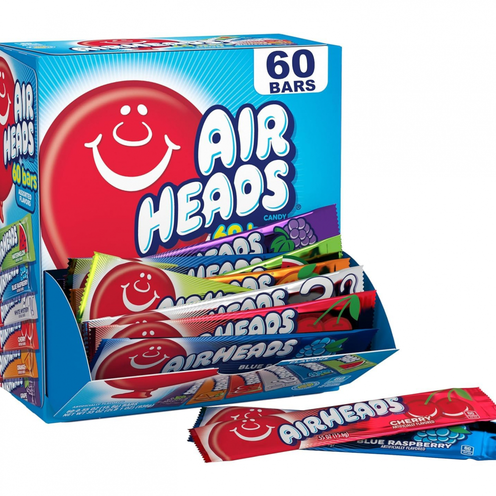 Airheads Candy Bars, Variety Bulk Box, Chewy Full Size Fruit Taffy, Gifts, Holiday, Parties