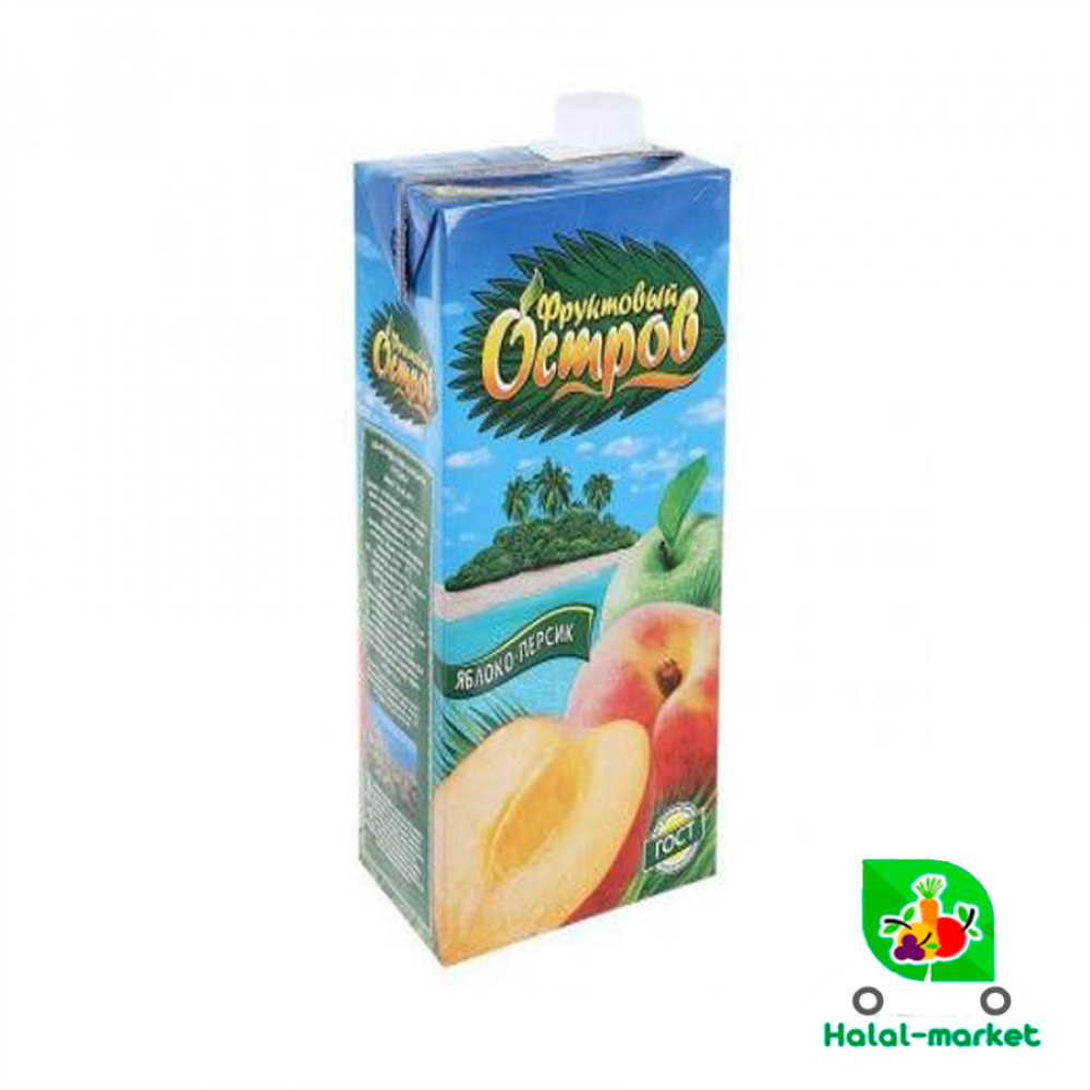 Сок ФРУКТОВЫЙ ОСТРОВ Яблоко-Персик 0,93л