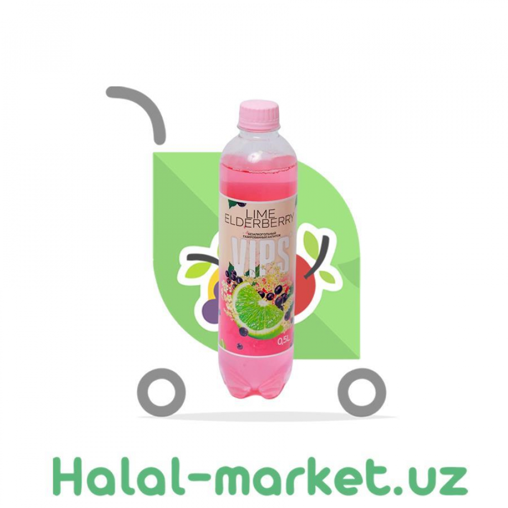 Напиток VIPS Lime Elderberry 0.5л