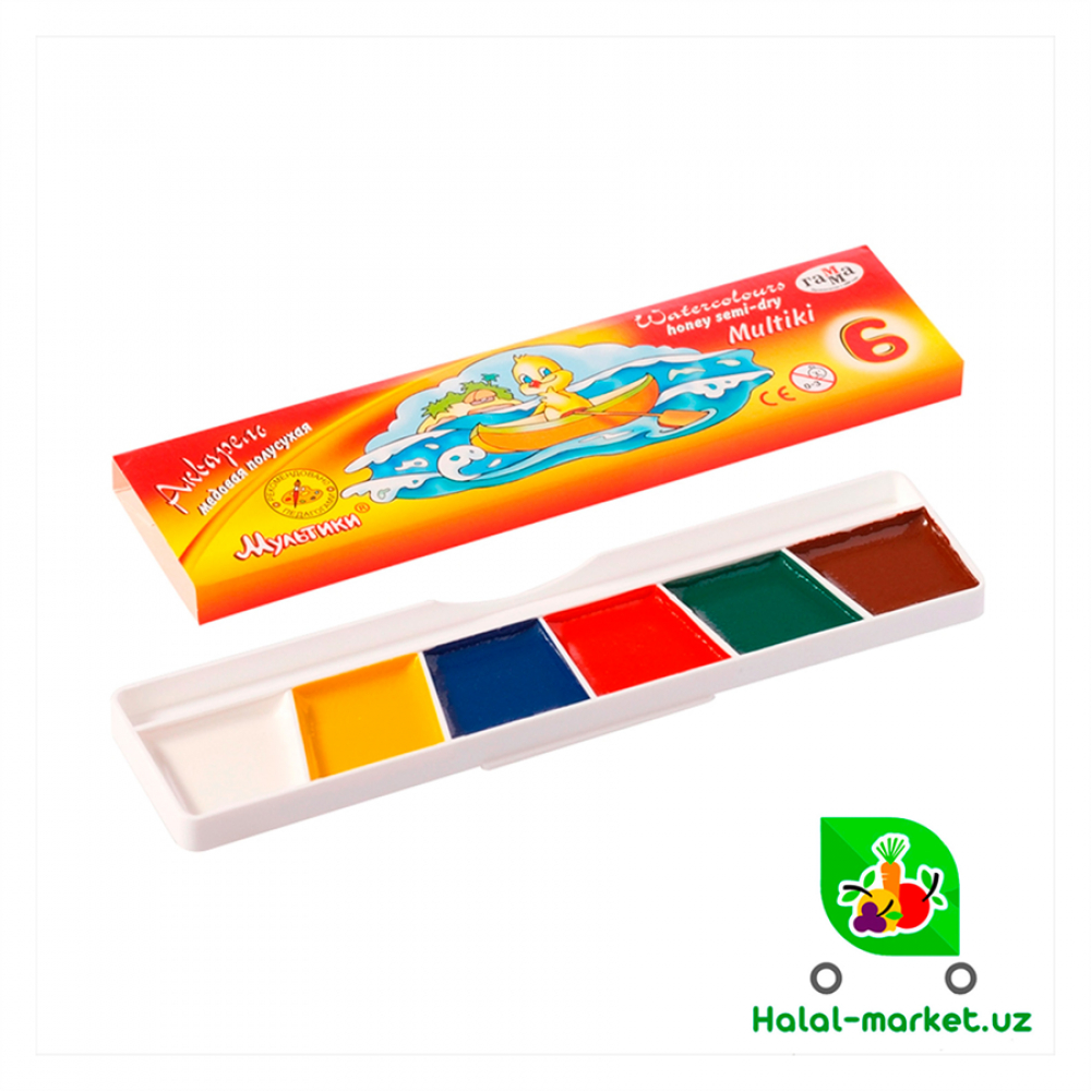 Акварель Мультики 6 цветов