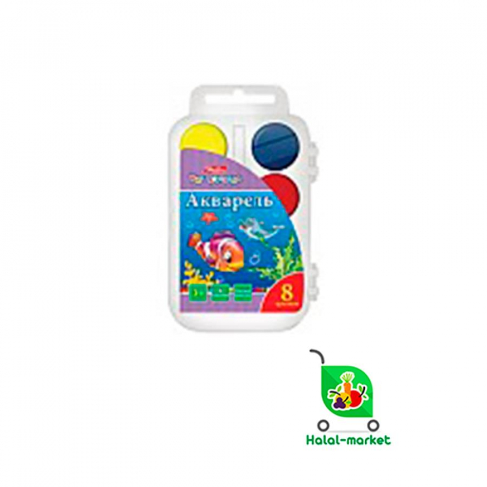 Краска Акварельные медовые полусухие 8цветов