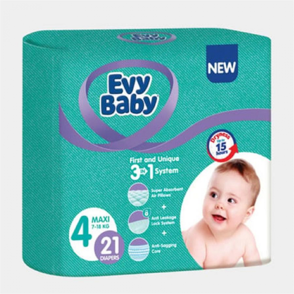 Подгузники EVY BABY 4 (21шт)