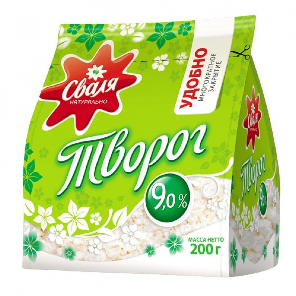 Творог зернистый СВАЛЯ 9% 200гр
