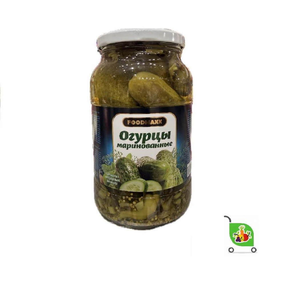 Огурцы маринованные FOODMAX 1л