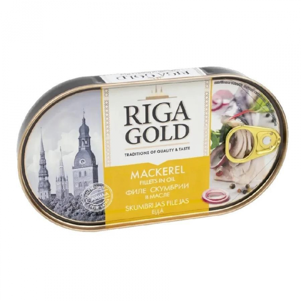 Филе скумбрия в масле RIGA GOLD 190гр (ключ)