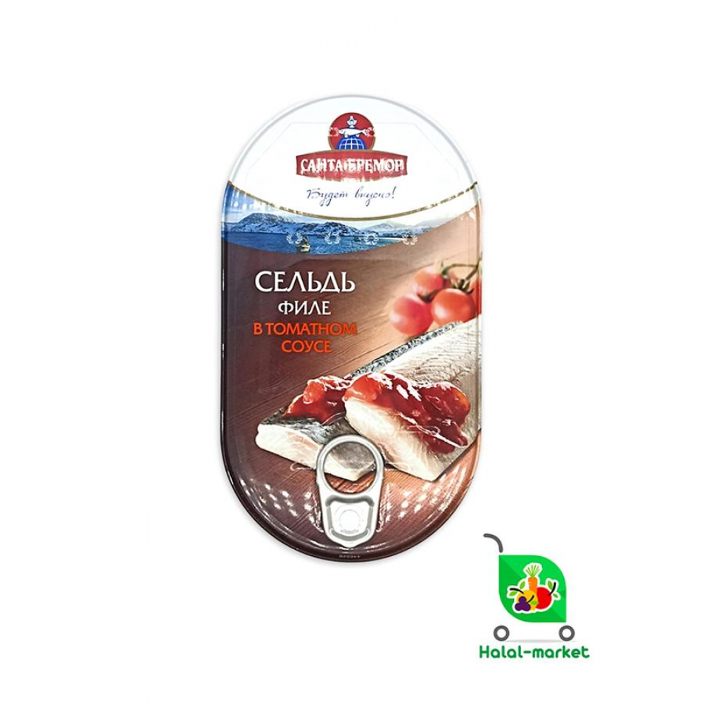 Сельдь филе в Томатном соусе Санта Бремор 175гр