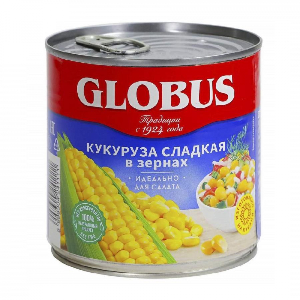 Кукуруза сладкая GLOBUS в Зернах 340гр