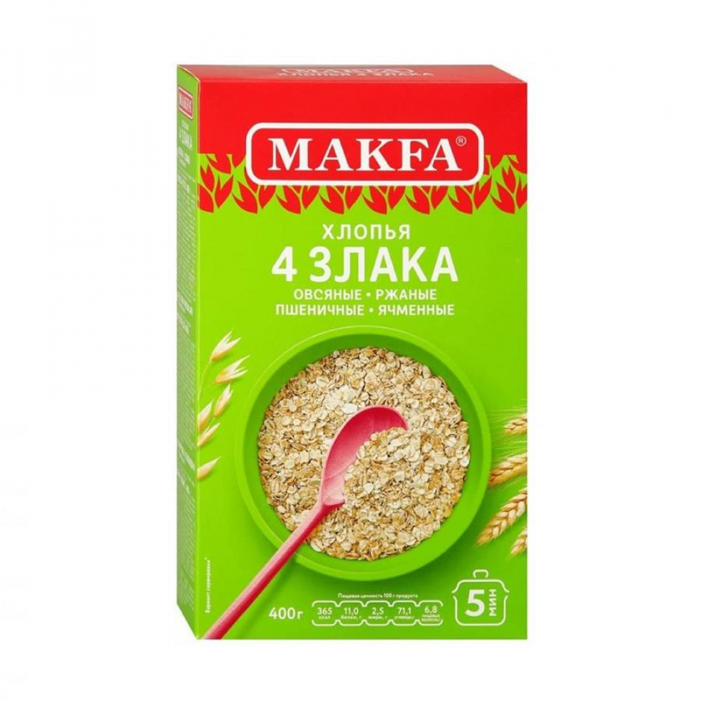 Хлопья 4 Злака MAKFA 400гр (кор)
