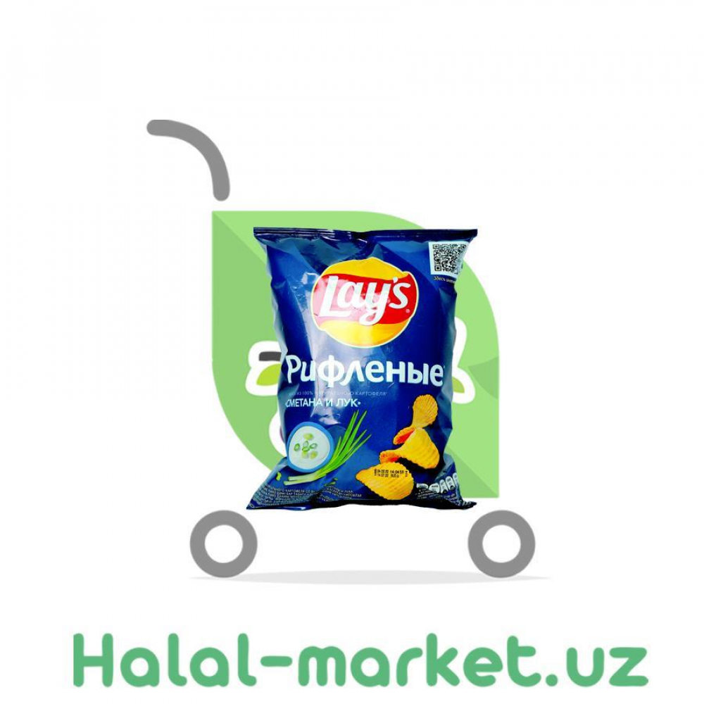 Чипсы LAYS Рифленые Сметана Лук 90гр