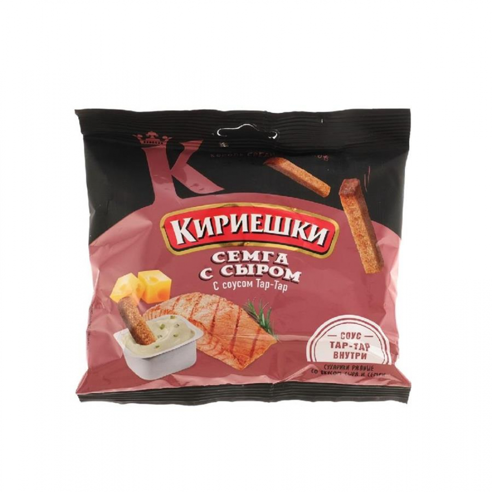 Кириешки Семга с Сыром с сосом Тар-Тар 60г