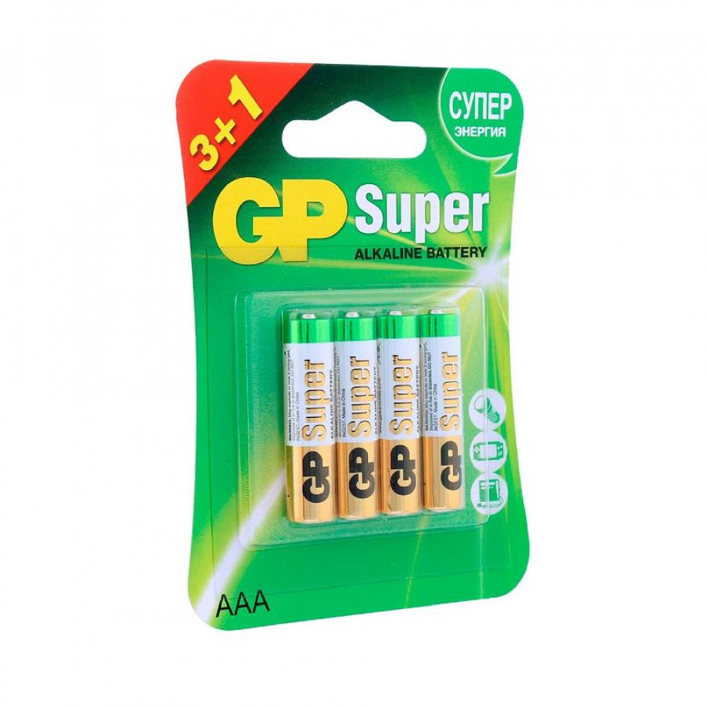 Батарейки GP SUPER ALKALINE AAA LR03 4шт