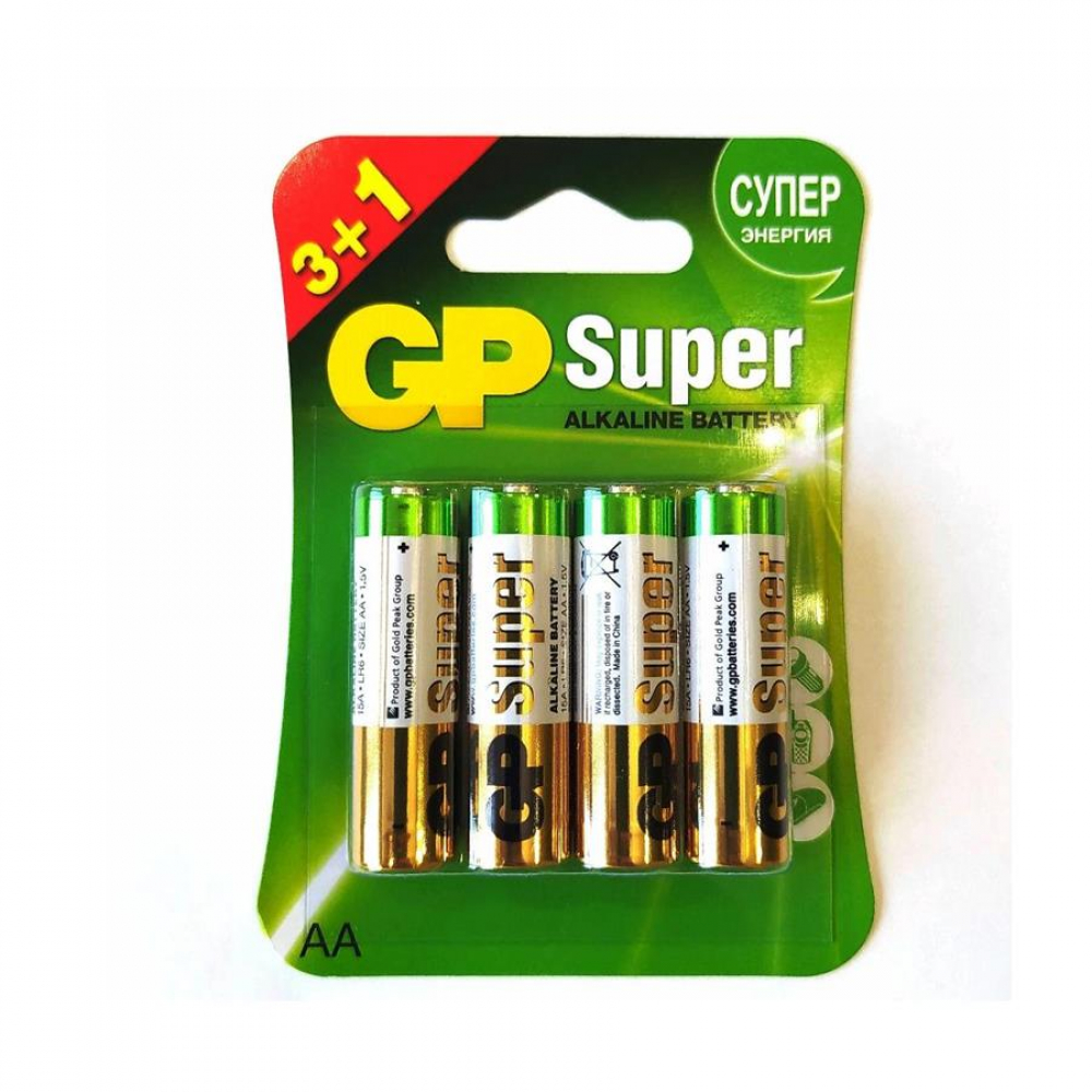 Батарейки GP SUPER ALKALINE AA LR6 4шт