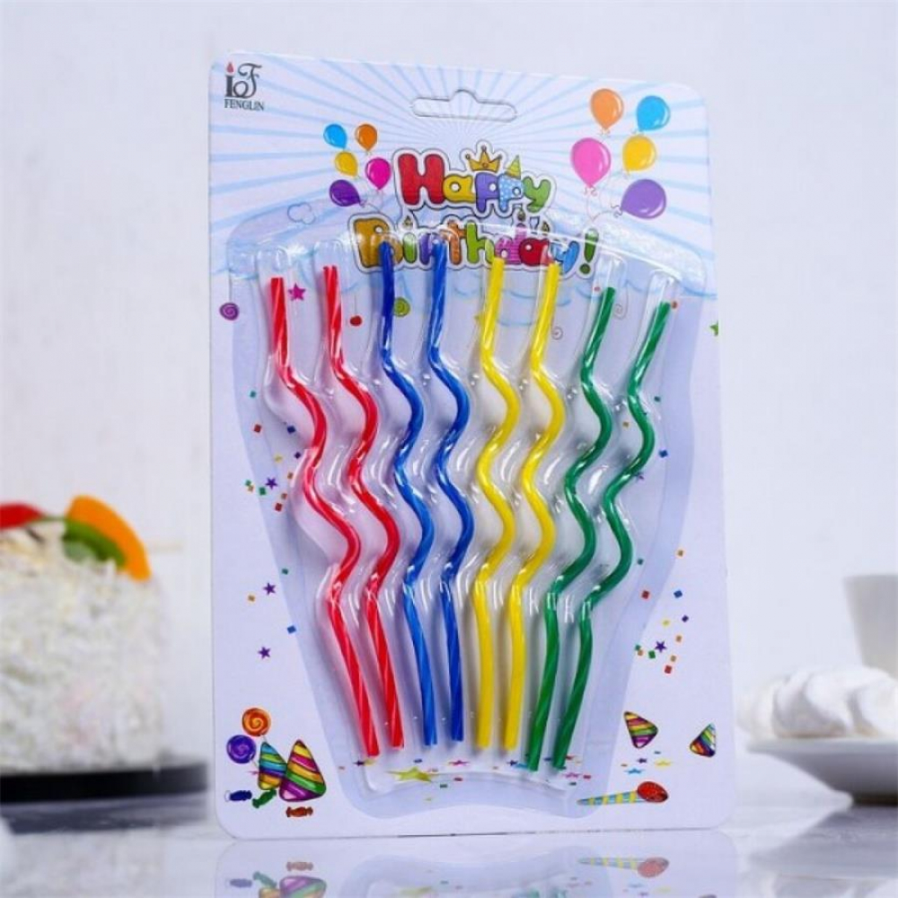 Свечи на торт спиральки 6шт