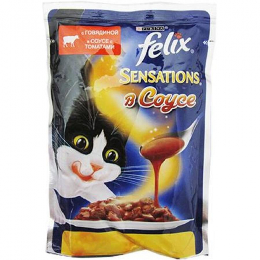 Корм FELIX С Говядина в томате 85гр