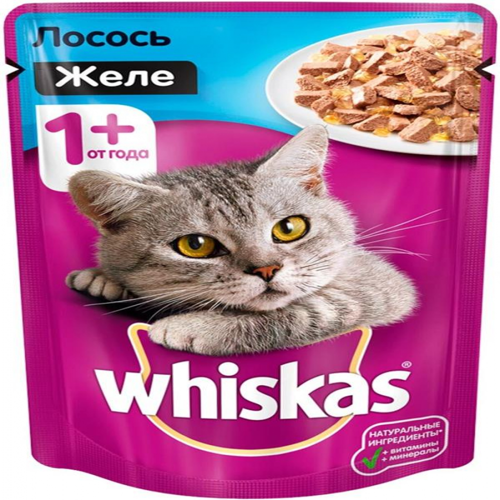 Корм Whiskas лосось с рагу 85гр