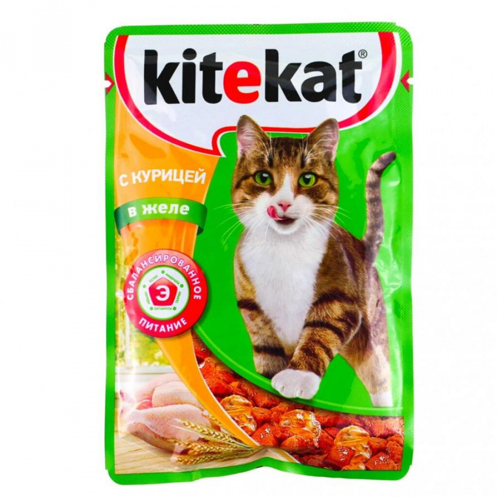 Корм Kitekat курица в желе 85гр