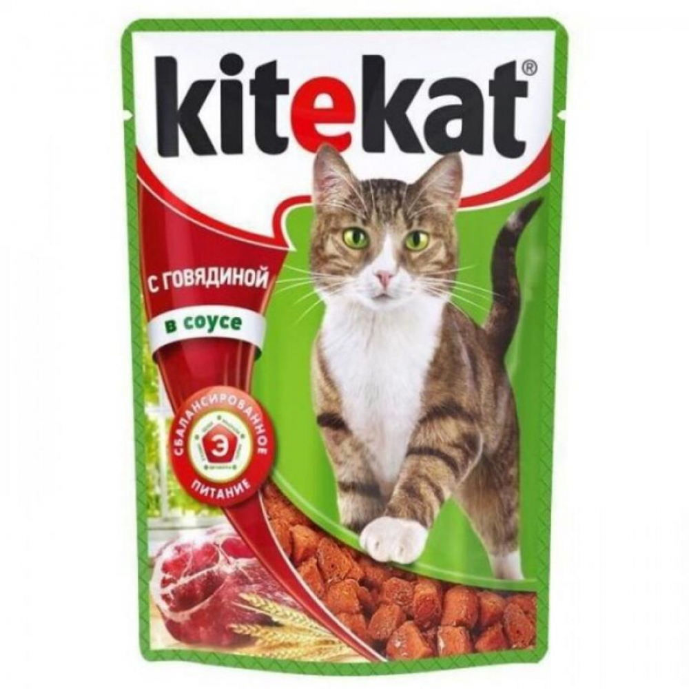 Корм Kitekat говядина в соусе 85гр