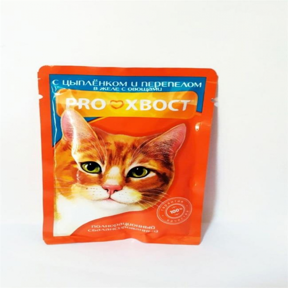 PROХВОСТ Корм для животных с цыпленком в соусе 85гр