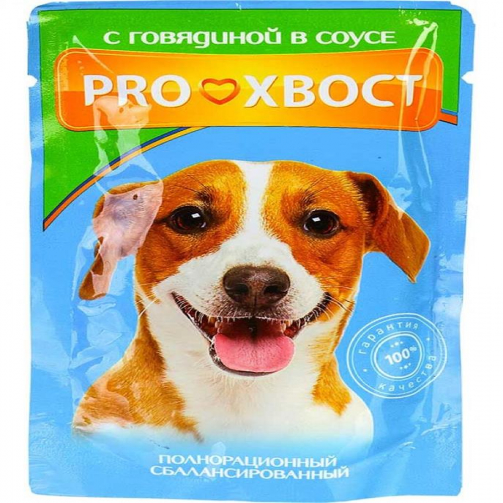PROХВОСТ Корм для собак с говядиной в соусе 415гр