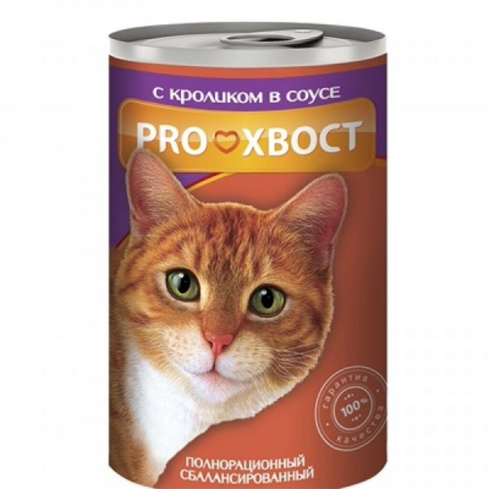 PROХВОСТ Корм для животных с кроликом в соусе