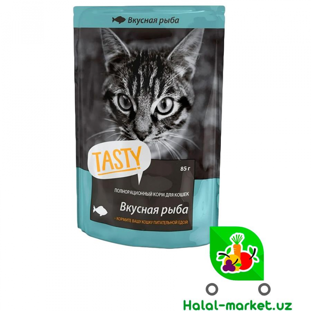 Корм для котов TASTY 85гр вкусная рыба