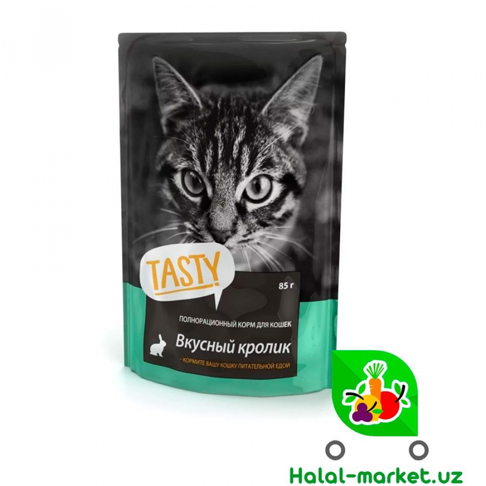 Корм для котов TASTY 85гр Вкусный кролик