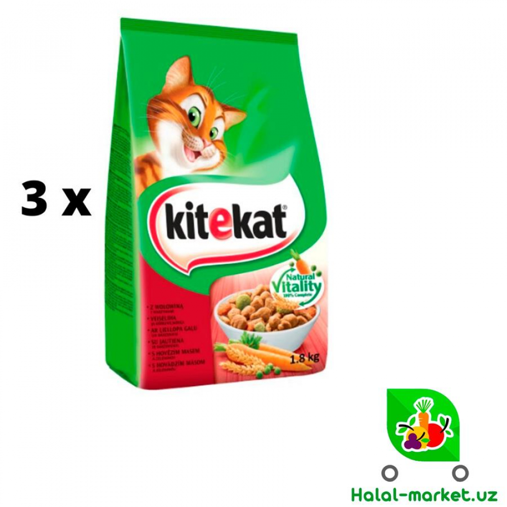 Корм Kitekat Говядина и овощи 1,8кг