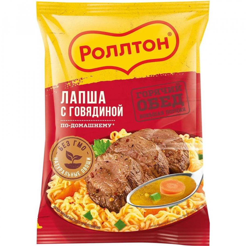 Лапша ROLLTON с говядиной 85гр