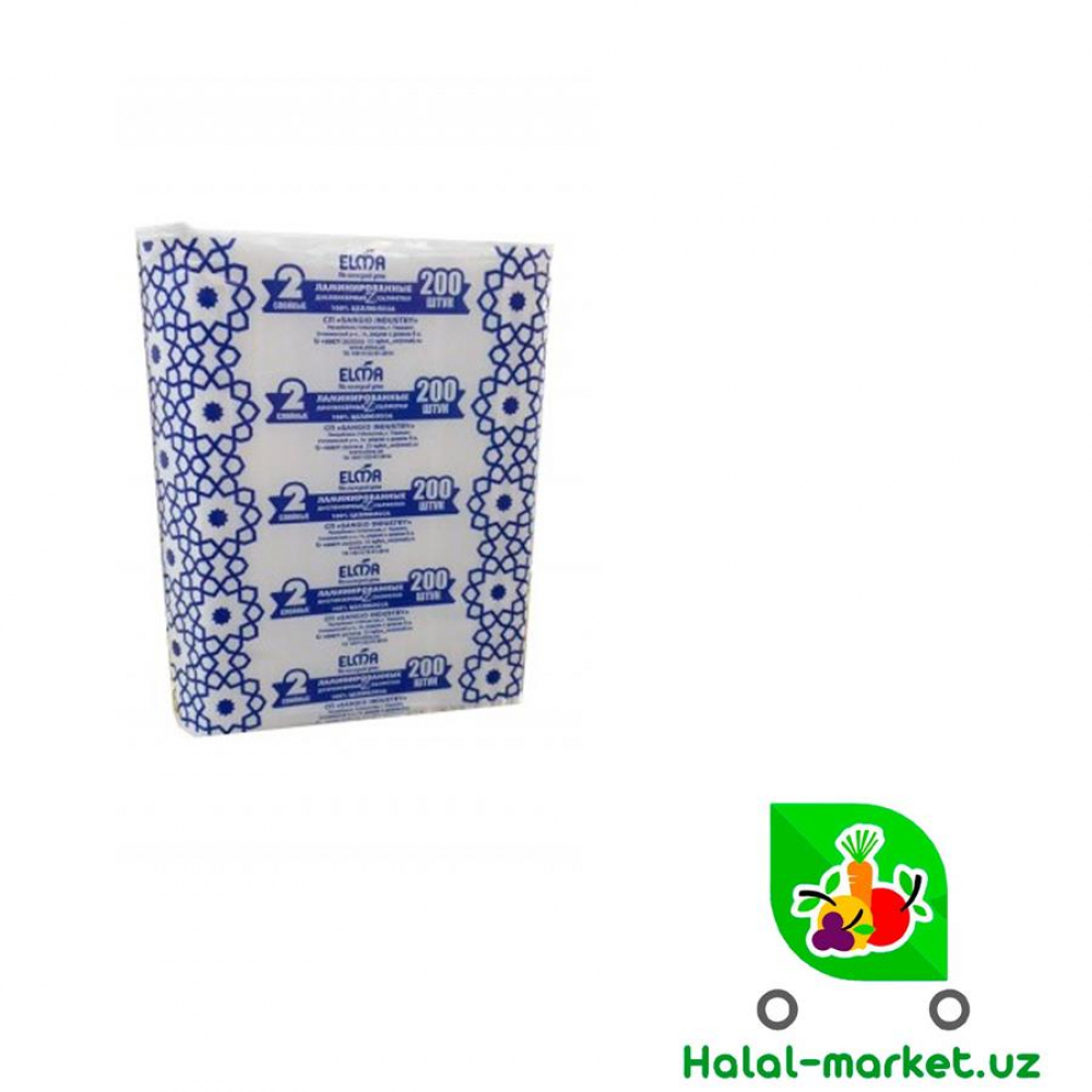 Сухие салфетки ELMA 200шт (буханка)