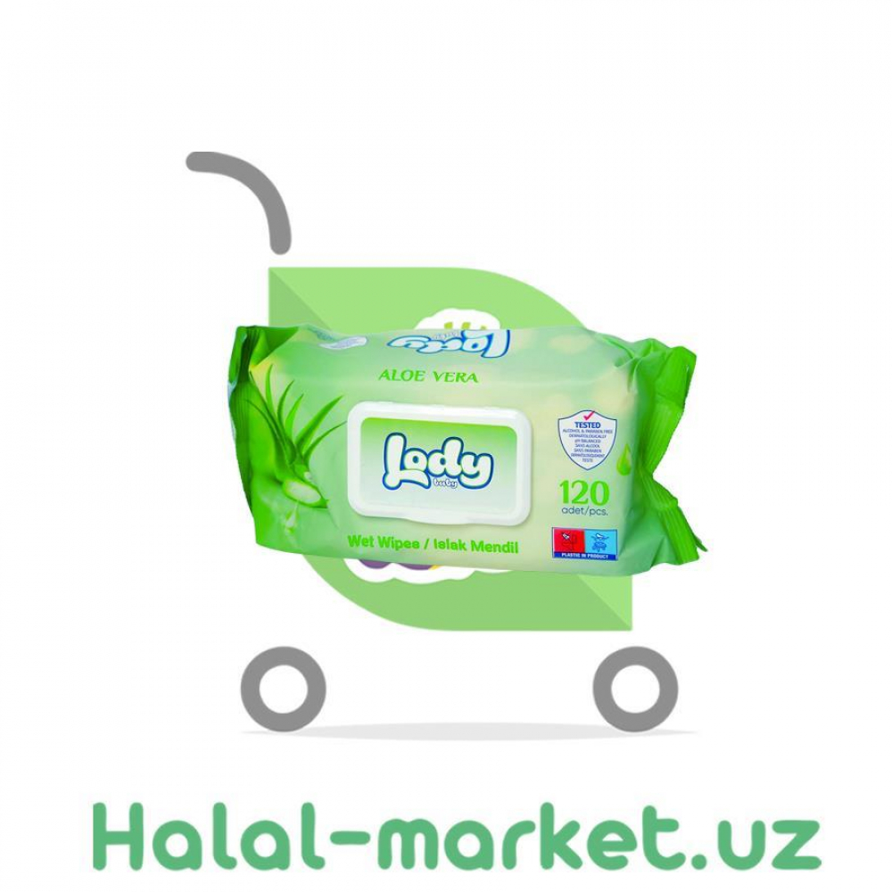 Влажные салфетки LODY BABY Алоэ 120шт