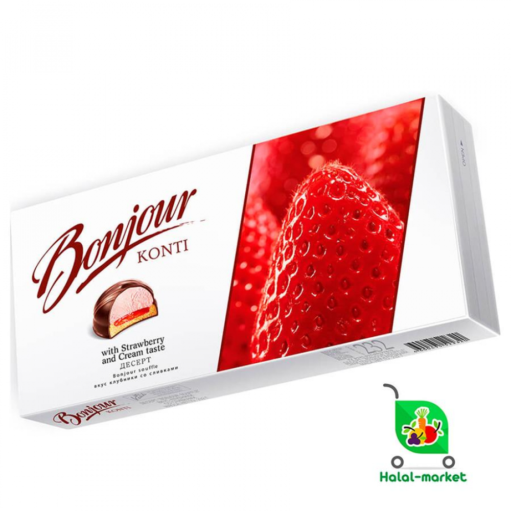 Печенье BONJOUR KONTI Клубника 232гр