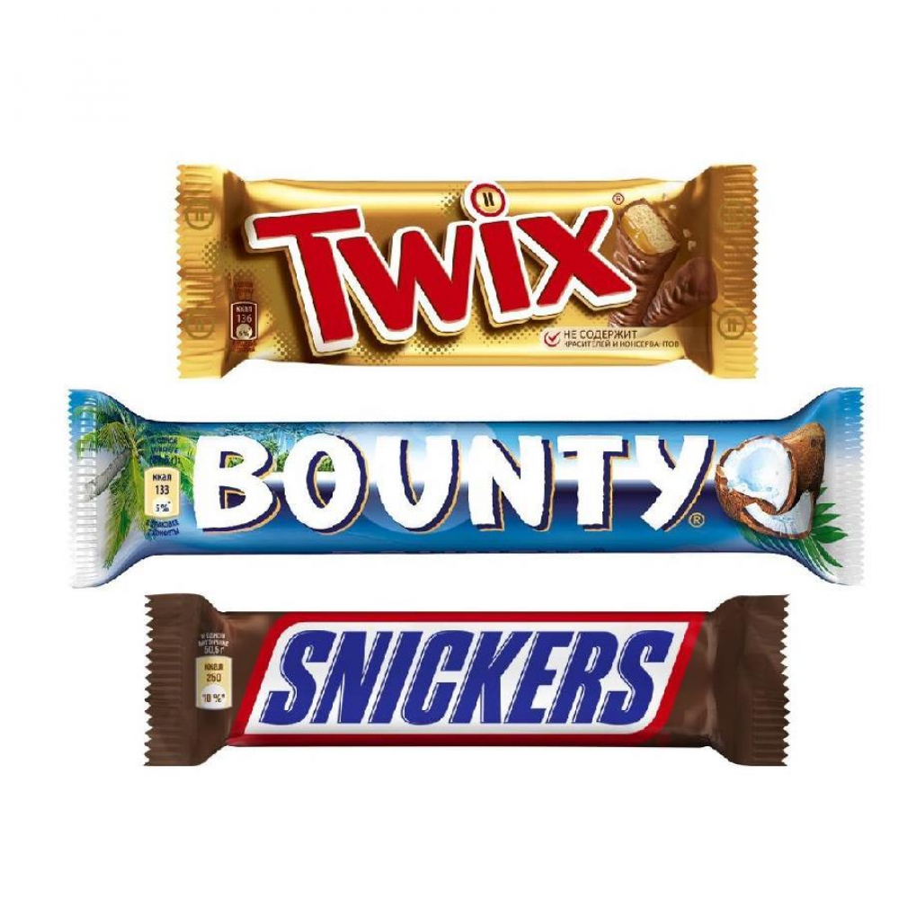 Конфеты SNICKERS/BOUNTY/TWIX 1кг (кор)