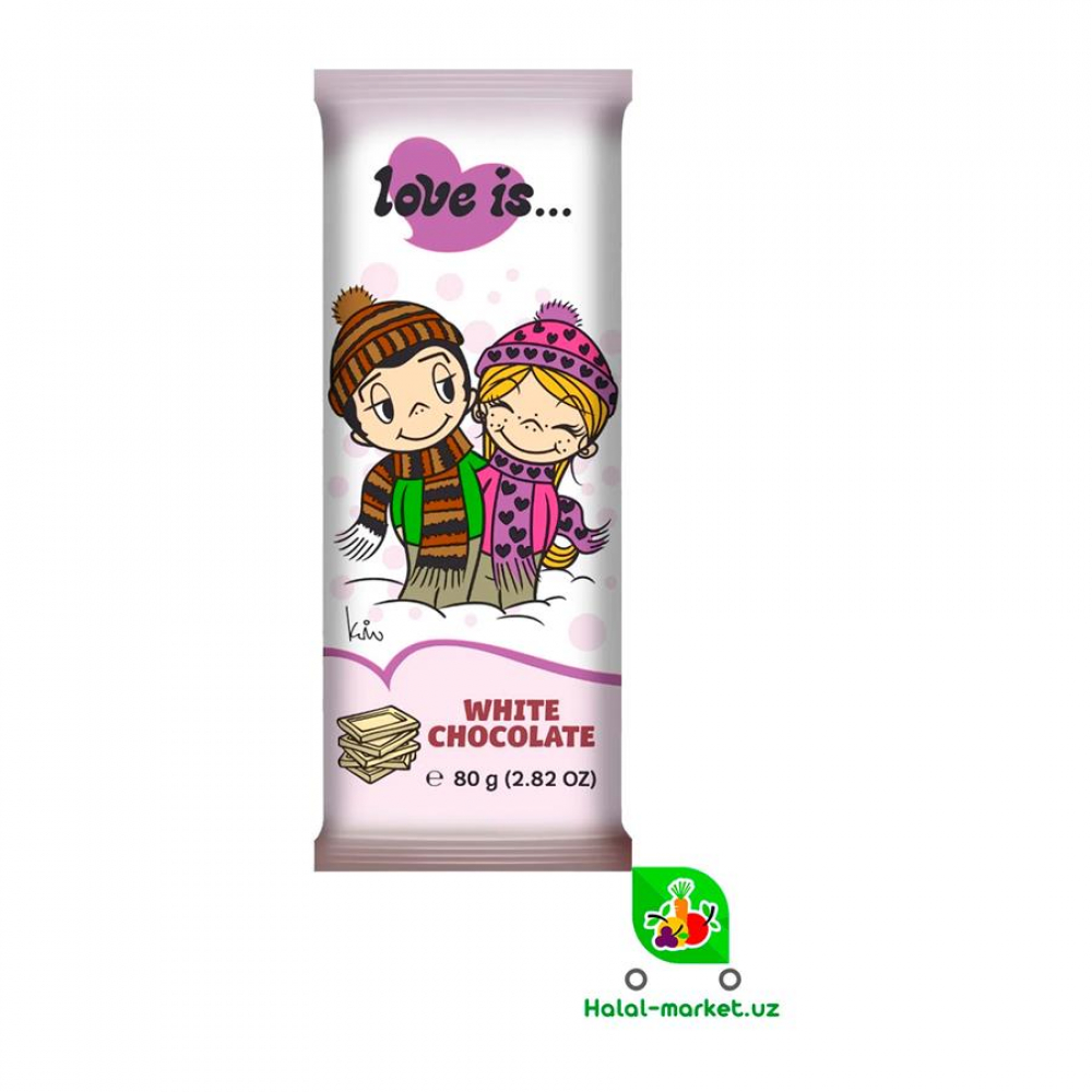 Шоколад LOVE IS Белый 80гр