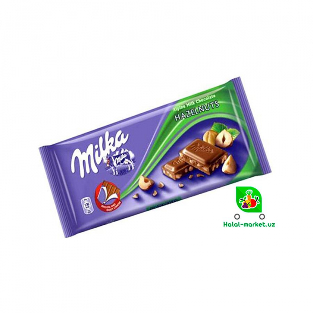Шоколад плитка Milka Hazelnut 100гр