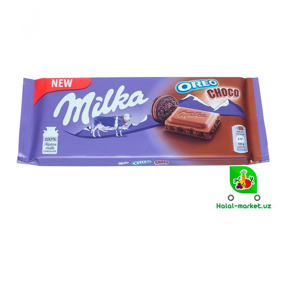 Шоколодная плитка Milka oreo choco 100гр